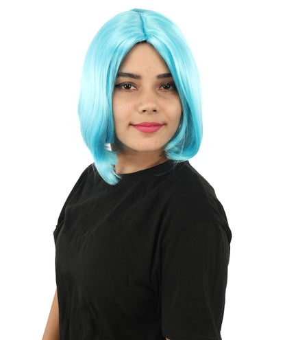 Adult Women's Two-Tone Bob Wig | Multiple Color Options | Short Straight Blunt Cut Inspired by American Pop Artist Look | Natural Hairline for Halloween and Cosplay