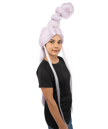 HPO Adult Women's Sculpted Loop Topknot Wig | Multiple Color Options | Create of synthetic fiber, gravity-defying twisted vertical bun with long face-framing strands, breathable base | Party, Halloween, theater, drag, performance, costume events