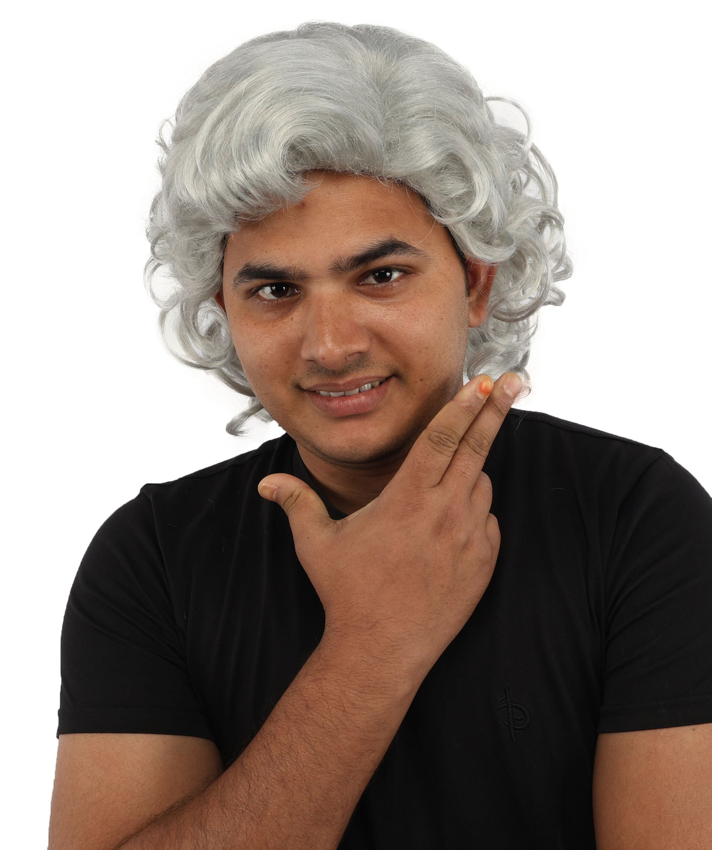 HPO Men’s 80s Light Brown Curly Mullet Wig | Flame-retardant Synthetic Fiber | Retro Movie Character Inspired Hairpiece for Cosplay & Halloween