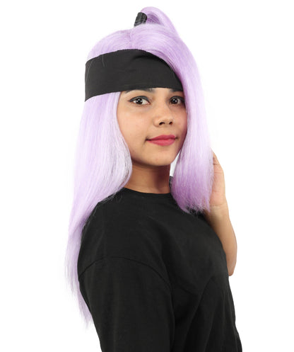 Women's High Ponytail Ninja Wig | Multiple Color Options | Create of synthetic fiber, long straight texture with top-tied fountain, breathable base | Cosplay, Halloween, theater, party, performance, costume events