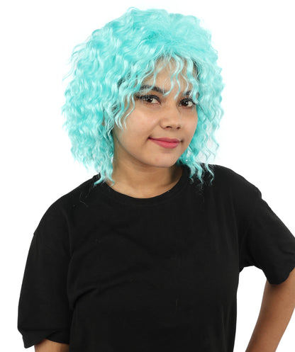 HPO Adult Women's Messy Teased Spiky Multicolor Wig | Curly Two-tone vibrant hue, create of synthetic fiber, extreme textured volume, breathable capless base | Party, Halloween, theater, drag, performance, costume events