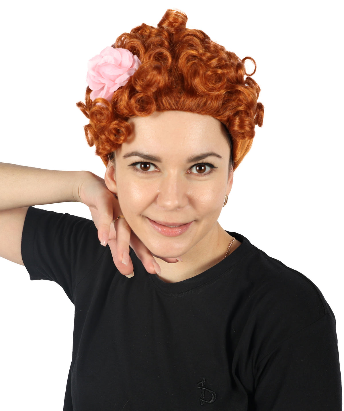 HPO  Women's Popular series The Regency Romance Curly Brown Wig | Halloween Wig | Flame-retardant Synthetic Fiber