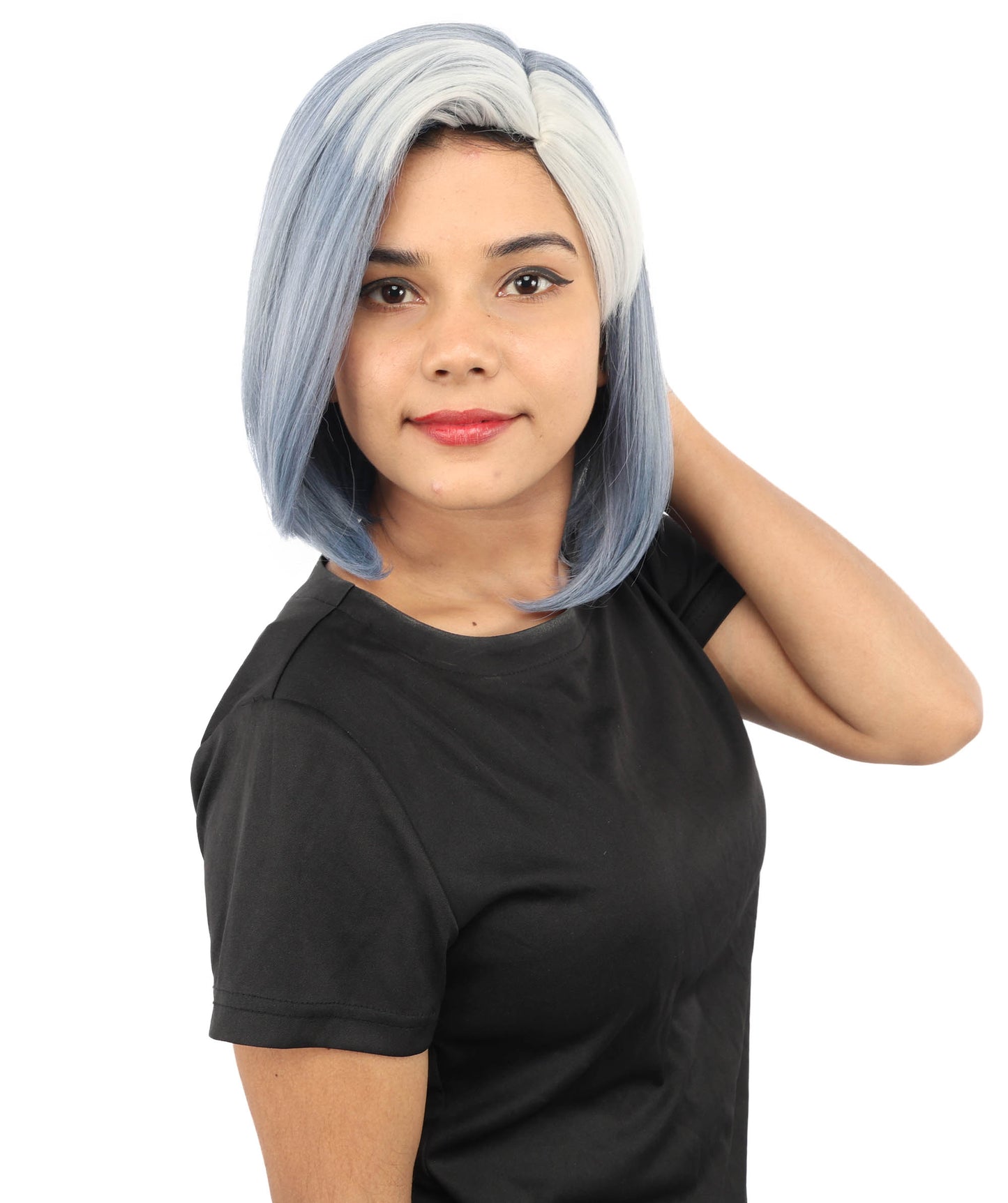 HPO Women's Voluminous Bob Multicolor Wig | Striking dual-tone hue, create of synthetic fiber, smooth full texture, breathable base | Party, Halloween, theater, drag, performance, costume events