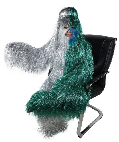 HPO Teen Extreme Hairy Two Part Costume Bundle & Mask Set - Full-Body Hair Suit Extra-Long Costume Wig for Halloween, Cosplay & Parties - Multiple Color Options