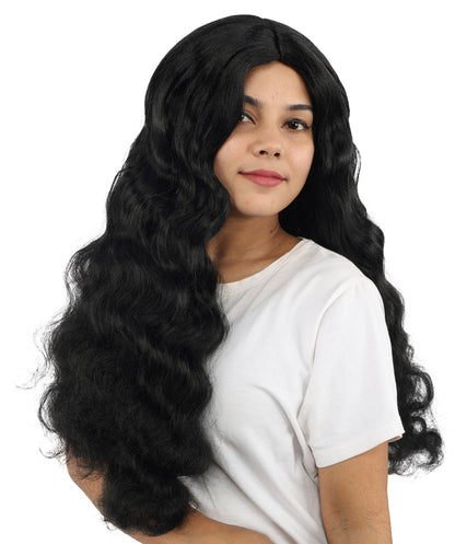 HPO Adult Women's Long Wavy Wig | Multiple Color Options | Center Parted Ginger Curls with Voluminous Ends, Heat Resistant Synthetic Fiber & Breathable Cap | Halloween, Teen Roleplay, Theater, Themed Party & Costume Events