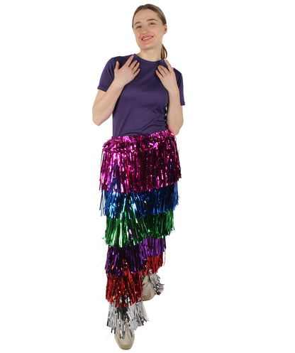 Women's Tinsel Wide Colorful Leg Pants, Perfect for Halloween, Tinsel Material