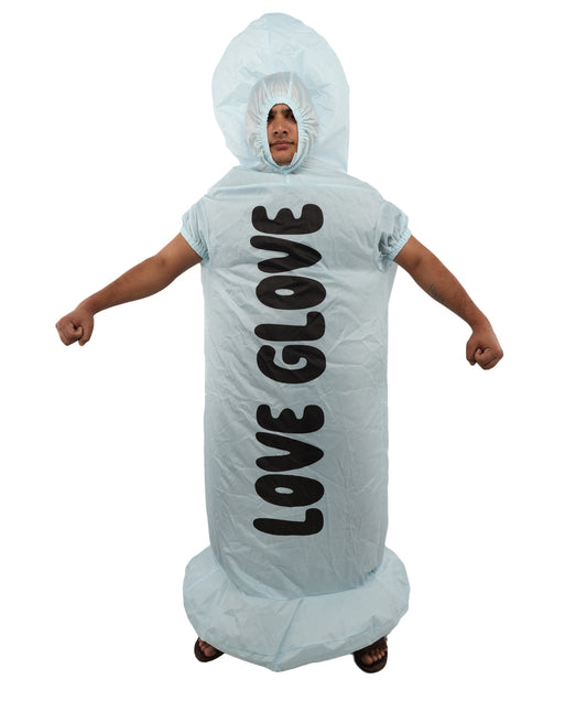 HPO Inflatable Novelty Adult Condom Costume – Funny Safe-Themed Blow-Up Suit for Halloween, Bachelor & Theme Parties | Hilarious Statement Costume