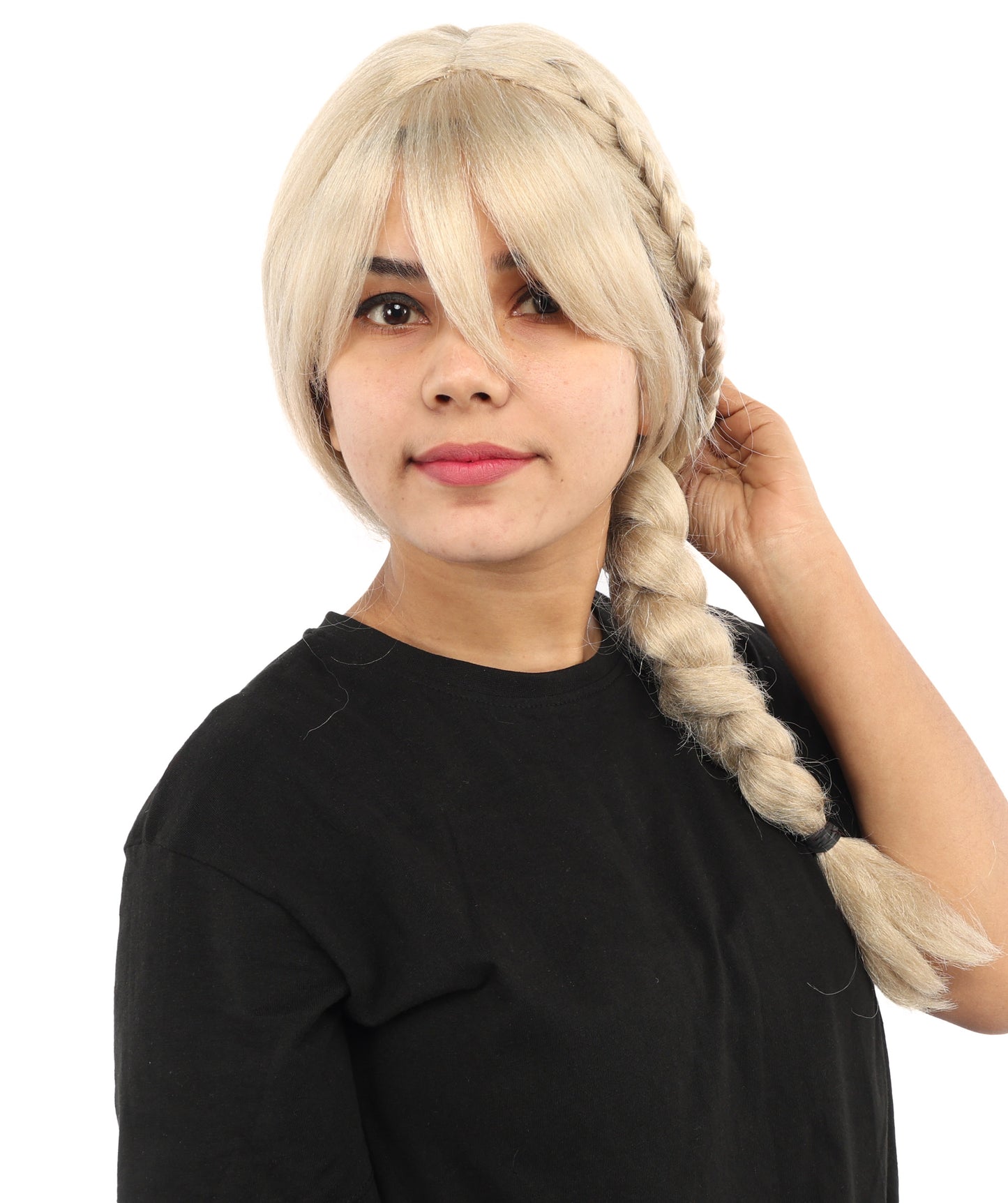 HPO Women’s Blonde Braided Wig – Princess Inspired Long Braids for Cosplay, Fantasy Hair | Warrior Hairpiece for Themed Events, Costume Parties & Creative Dress Up