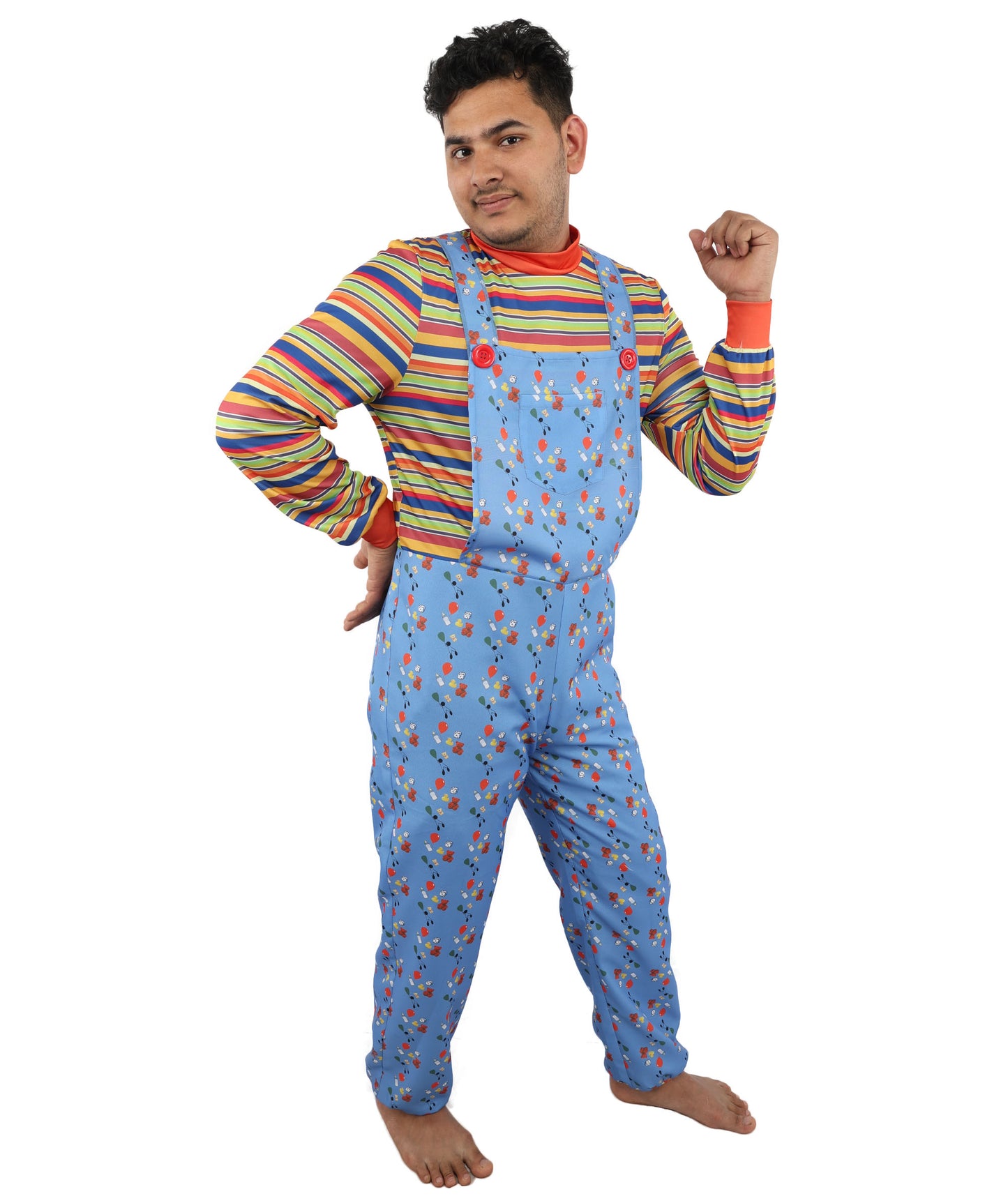 HPO Men's Junior Police Officer Costume Set | Blue Ronior and NW Fabric Construction with Matching Cap | Ideal for Halloween, Theater, Drag, and Themed Performance Events