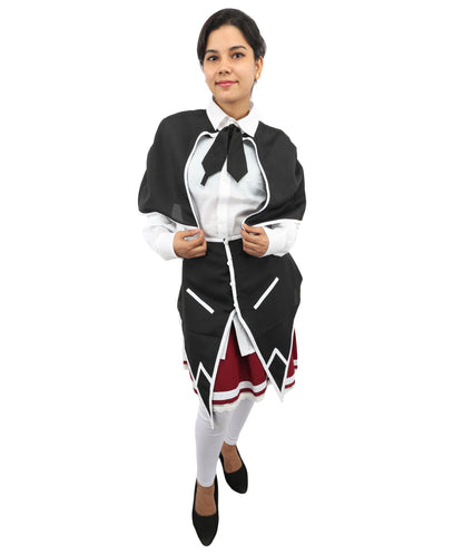 HPO Women's Anime Manga Series Protagonist Red Uniform Costume Set, Suitable for Halloween, Flame-retardant Synthetic Fabric