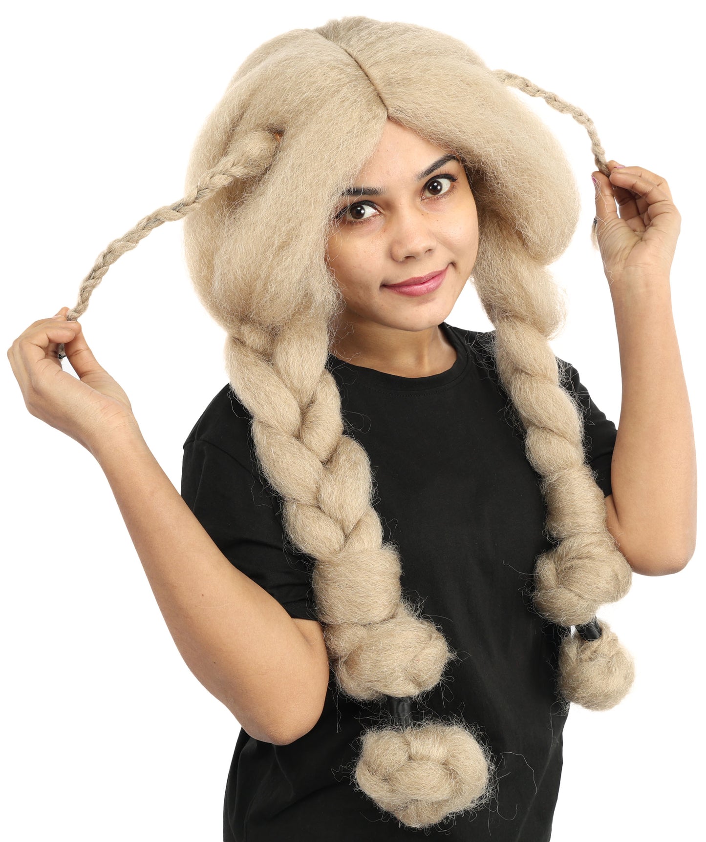 HPO Women’s Dark Blonde Braided Wig – Princess Inspired Extra Long Braids for Cosplay, Fantasy Hair | Warrior Hairpiece for Themed Events, Costume Parties & Creative Dress Up