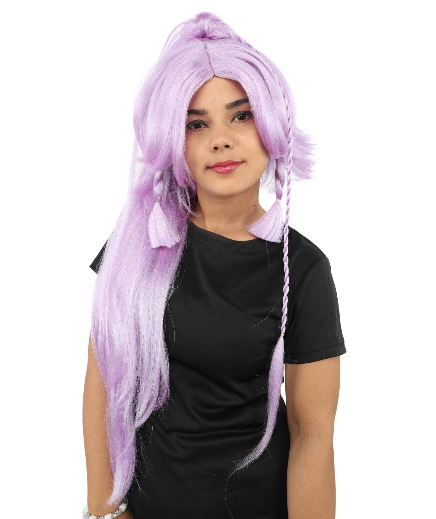 HPO Adult Women's Alien Nature Spirit Hair | Multiple Color Options | Soft Textured Bob with Beaded Braids, Heat Resistant Synthetic Fiber & Breathable Mesh | Halloween, Fantasy Roleplay, Themed Party, Theater & Carnival