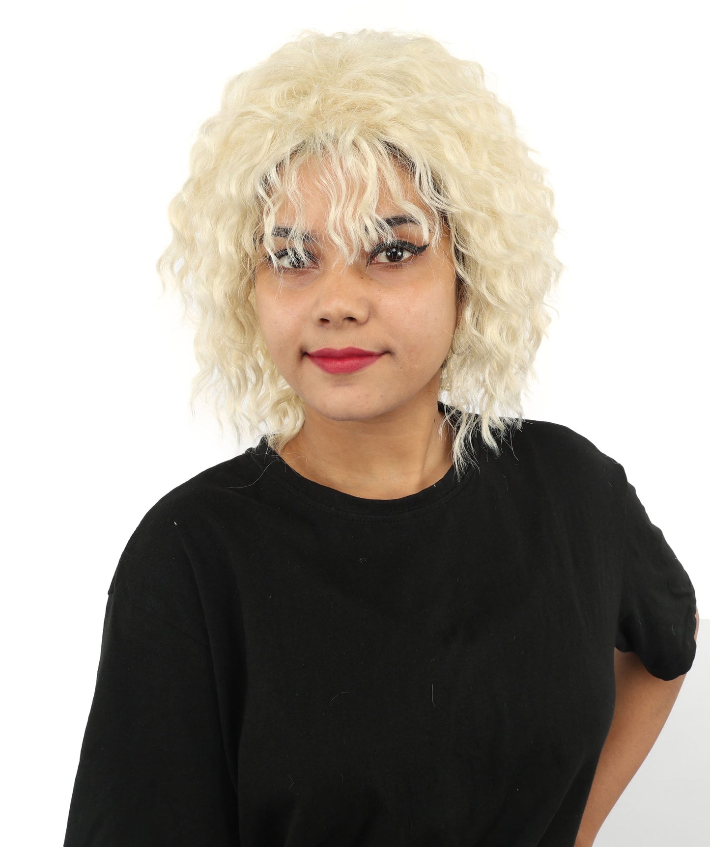 HPO Adult Women's Messy Teased Spiky Multicolor Wig | Curly Two-tone vibrant hue, create of synthetic fiber, extreme textured volume, breathable capless base | Party, Halloween, theater, drag, performance, costume events