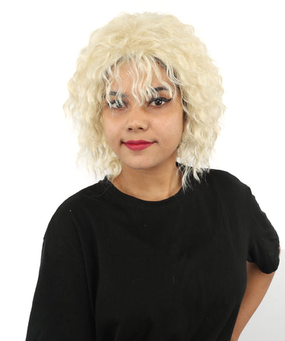 HPO Adult Women's Messy Teased Spiky Multicolor Wig | Curly Two-tone vibrant hue, create of synthetic fiber, extreme textured volume, breathable capless base | Party, Halloween, theater, drag, performance, costume events