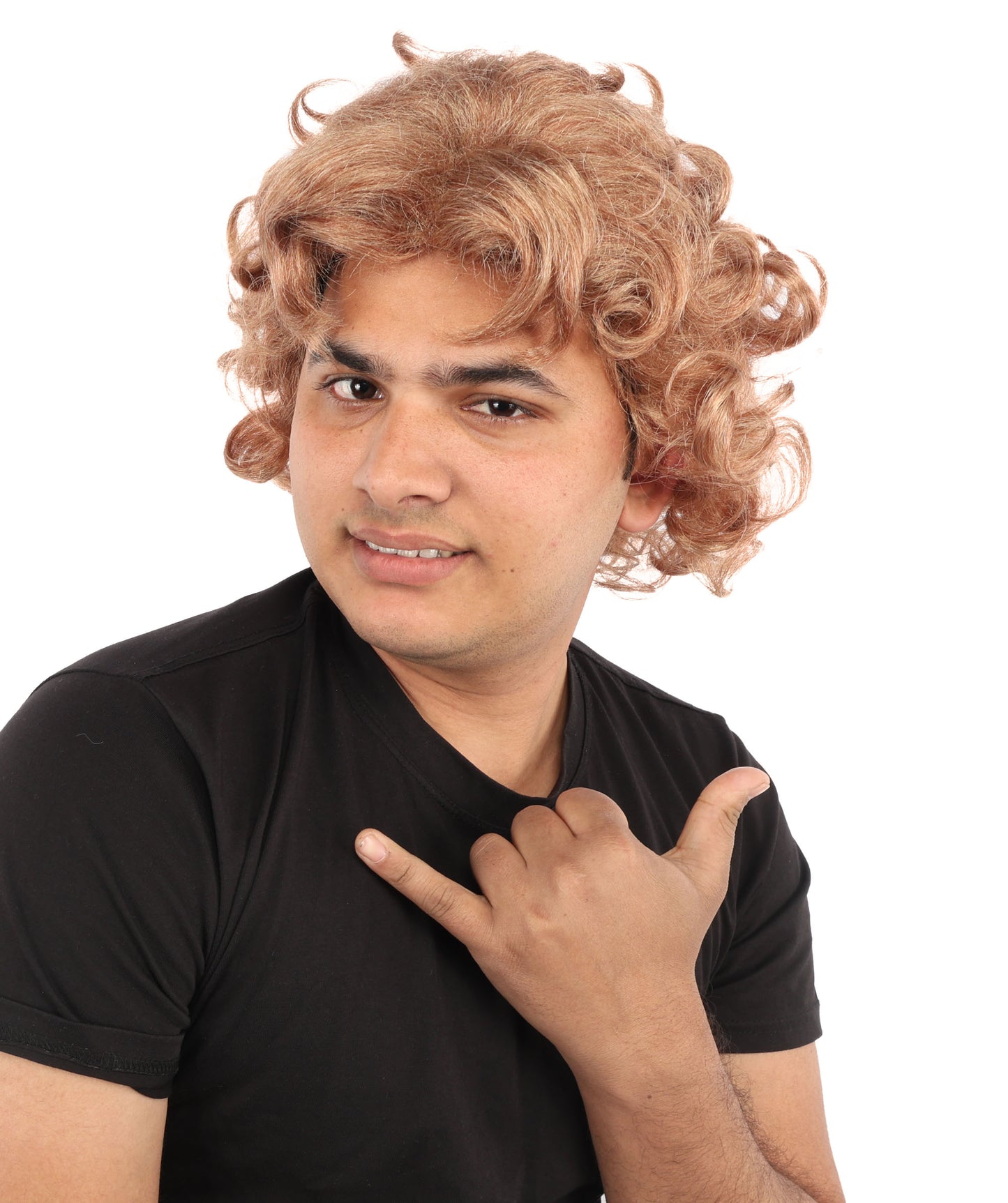 HPO Men's Animated Character 11 Inch Golden Blonde Curly Wig | Capless Flame-Resistant Synthetic | Fantasy Hero Costume Hair