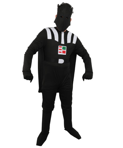 HPO Men's Youth Deluxe Black Evil Costume With Mask | Premium Tv Admired Outfit