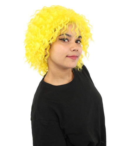 HPO Adult Women's Messy Teased Spiky Multicolor Wig | Curly Two-tone vibrant hue, create of synthetic fiber, extreme textured volume, breathable capless base | Party, Halloween, theater, drag, performance, costume events