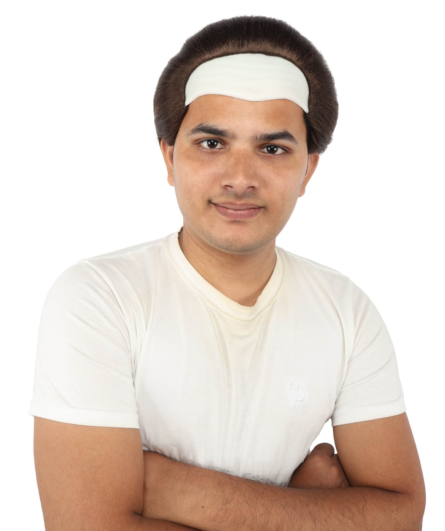 HPO Men's Short Brown Horror Wig With Bald Cap – Costume Hairpiece for Adults | Scary Look for Halloween, Cosplay & Themed Parties