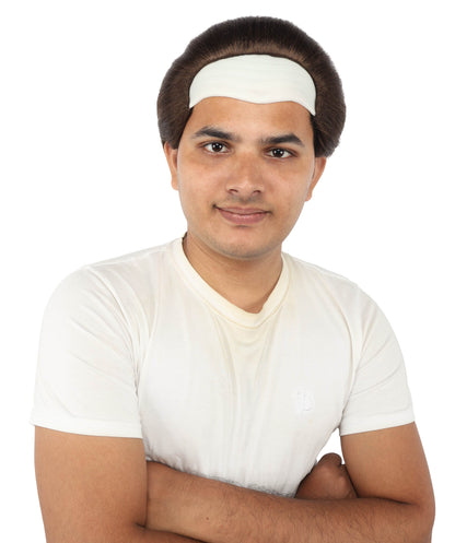 HPO Men's Short Brown Horror Wig With Bald Cap – Costume Hairpiece for Adults | Scary Look for Halloween, Cosplay & Themed Parties
