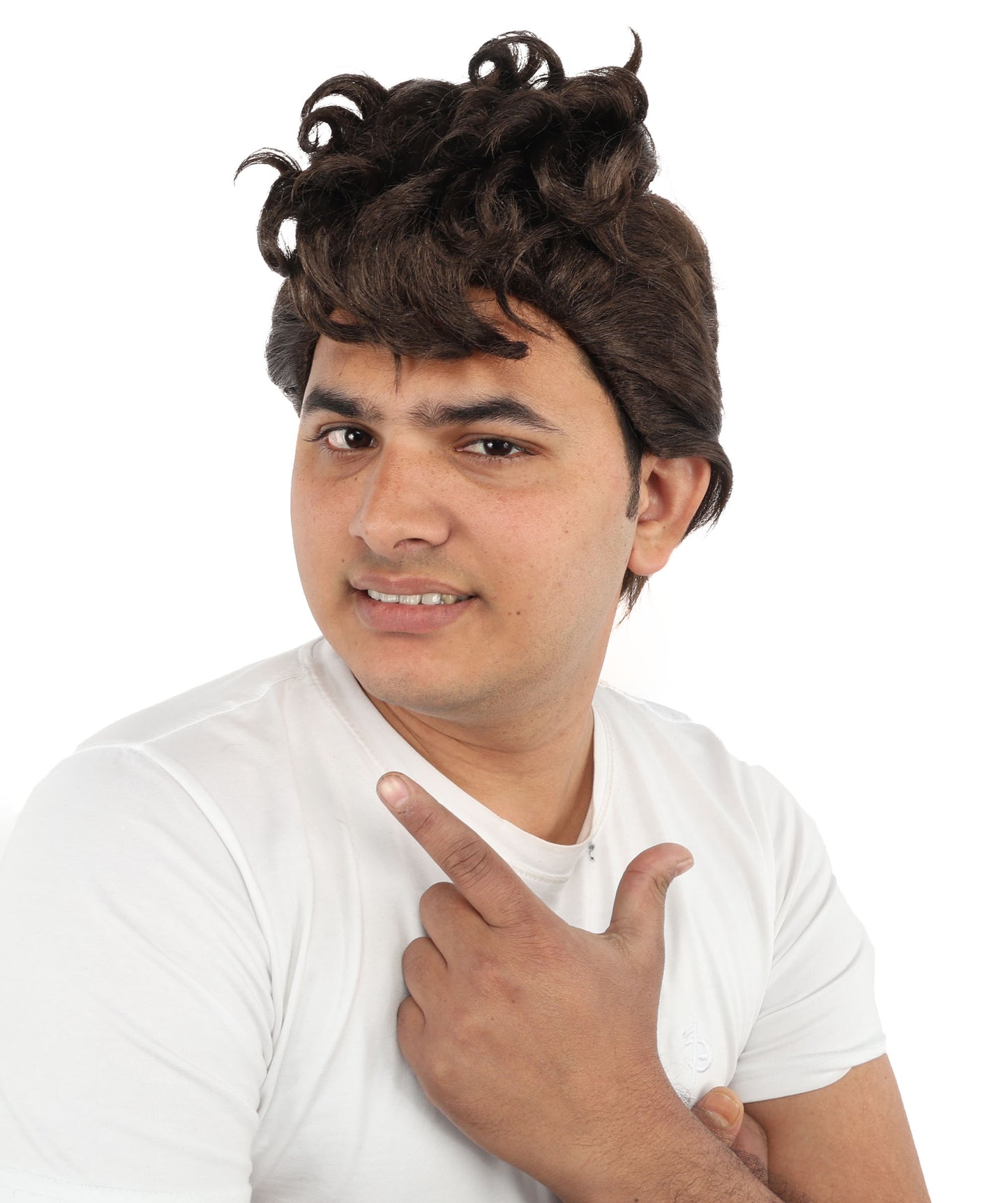 HPO Men’s Dark Brown Wig | Messy, Textured Look for Casual, Fun Styles | Ideal for Halloween, Cosplay and Themed Parties