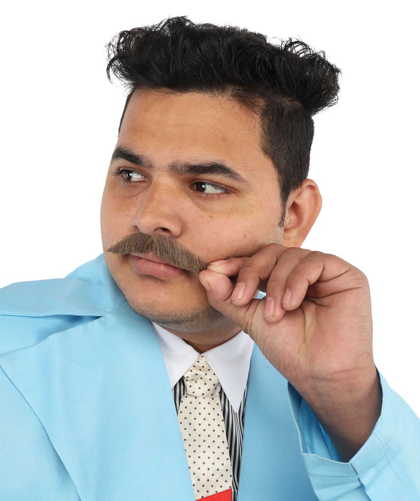 Men's Human Hair Moustache | Facial Hair Multiple Colours Option | HPO