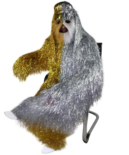 HPO Unisex Tinsel Hairy Two-Part Costume, Bundle & Mask Set | Full-Body Suit & Matching Mask | Long Hair Funny Costume for Halloween, Performers, Cosplay & Mascots