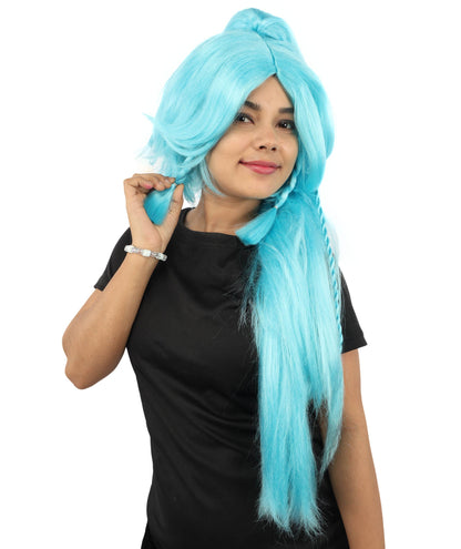 HPO Adult Women's Alien Nature Spirit Hair | Multiple Color Options | Soft Textured Bob with Beaded Braids, Heat Resistant Synthetic Fiber & Breathable Mesh | Halloween, Fantasy Roleplay, Themed Party, Theater & Carnival