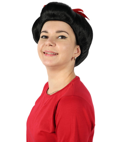 Japanese Geisha Womens Wig | Asian Sumo Kung Fu Fancy Halloween Wig