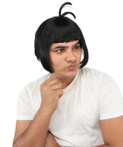 HPO Adult Men's Sleek Blunt Bob Wig | Multicolor Options | Solid color hue, create of synthetic fiber, straight smooth texture with bangs, breathable base | Party, Halloween, theater, drag, performance, costume events