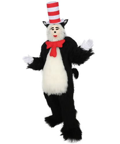 HPO Adult Unisex Animal Character Cat Black and White Costume Set | Complete Bundle with Musk Set | Ultimate Halloween & Cosplay Kit