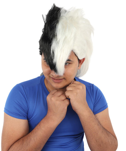 Adult Men’s  Animated Goofy Dog Movie Mohawk Wig | Multicolor Options | Perfect for Halloween | Flame-retardant Synthetic Fiber
