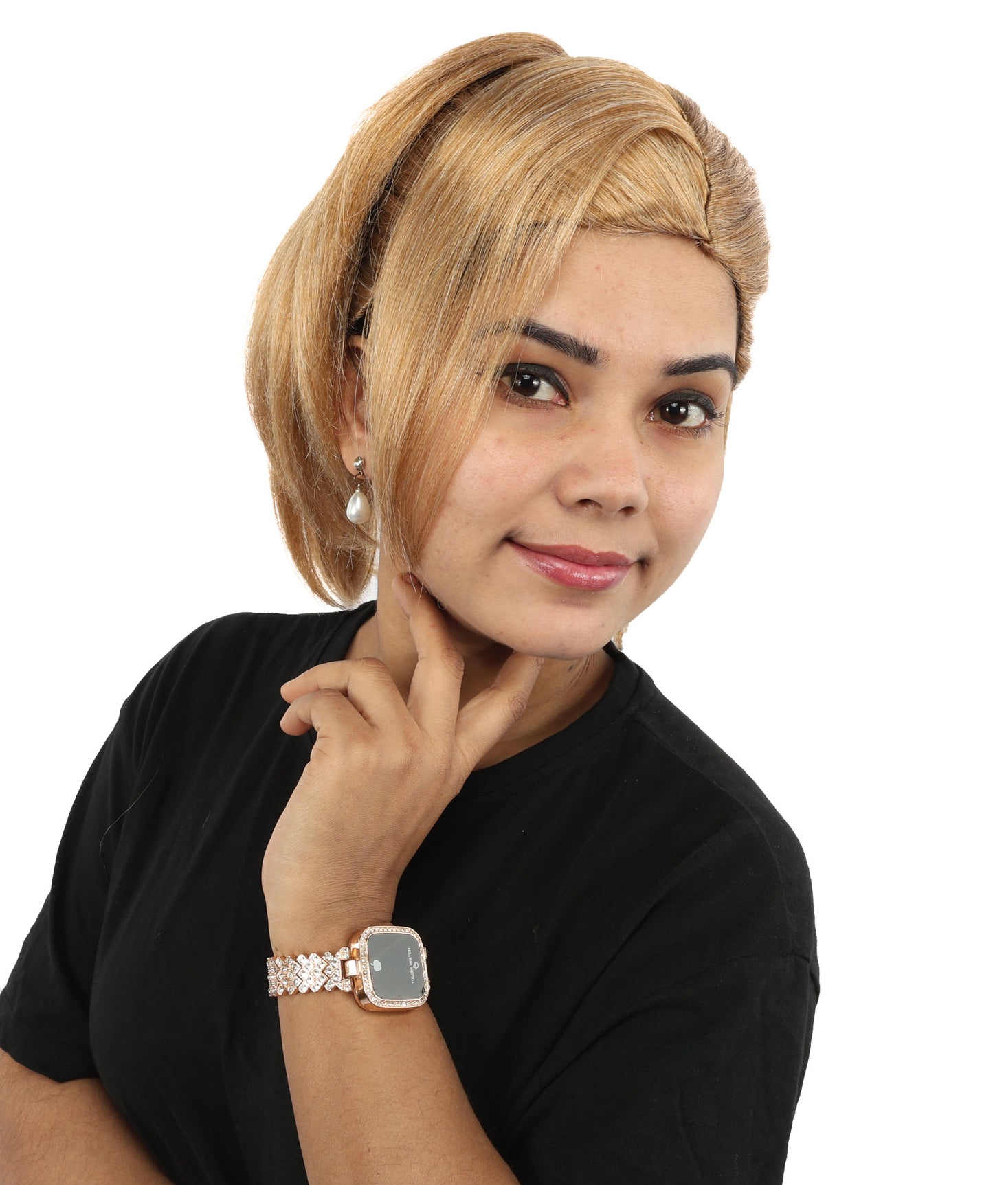 HPO Women's Elegant Braided Updo Brown Wig | Flame-Retardant Synthetic Fiber With Capless Cap | Ideal For Theater, Halloween And Cosplay
