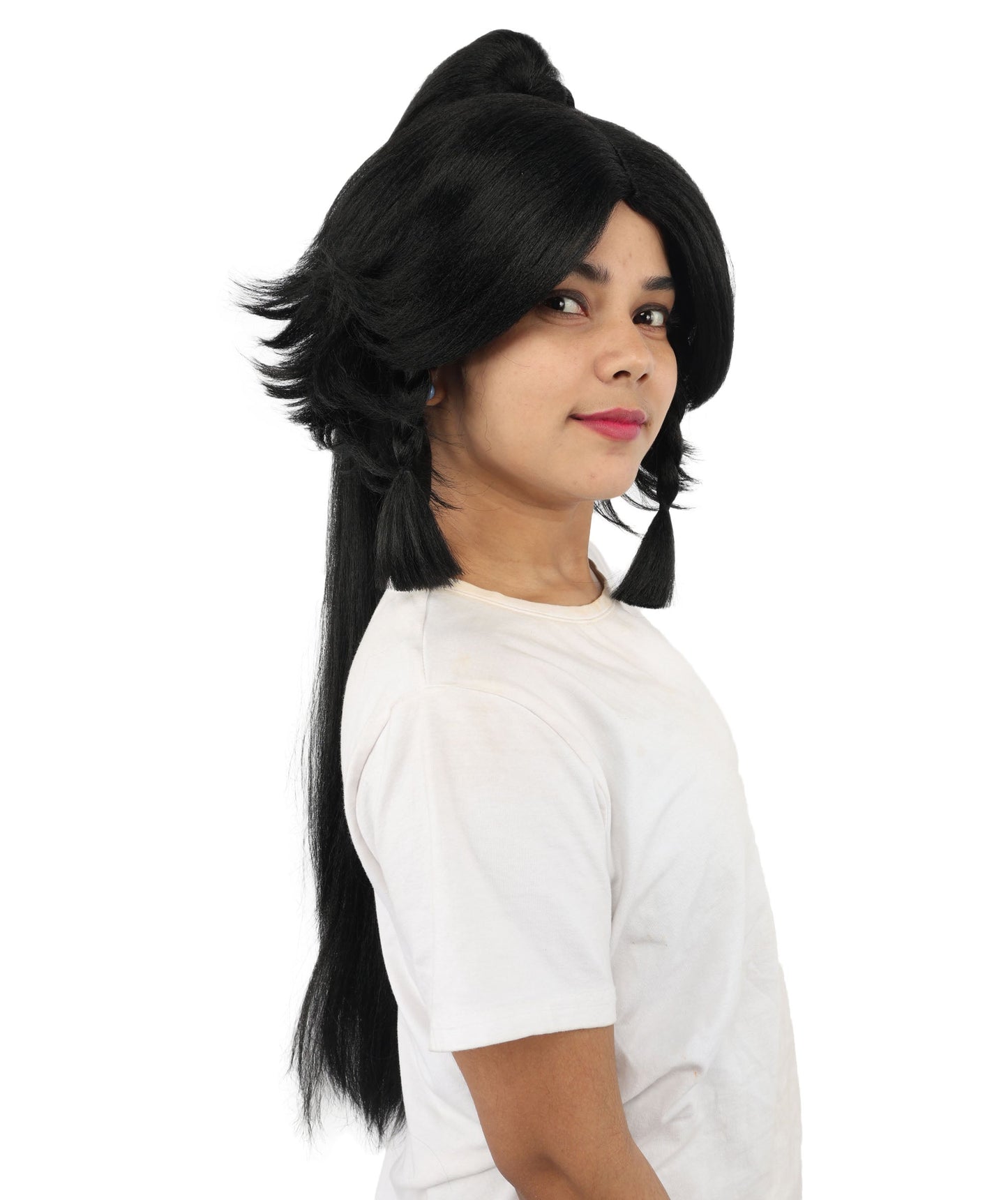HPO Adult Women's Alien Nature Spirit Hair | Multiple Color Options | Soft Textured Bob with Beaded Braids, Heat Resistant Synthetic Fiber & Breathable Mesh | Halloween, Fantasy Roleplay, Themed Party, Theater & Carnival