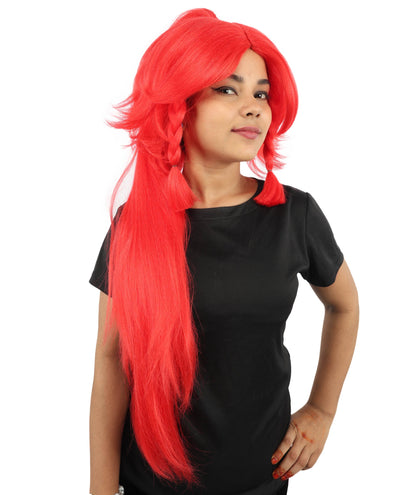 HPO Adult Women's Alien Nature Spirit Hair | Multiple Color Options | Soft Textured Bob with Beaded Braids, Heat Resistant Synthetic Fiber & Breathable Mesh | Halloween, Fantasy Roleplay, Themed Party, Theater & Carnival