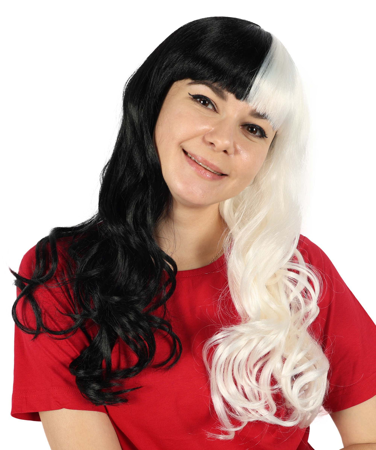 Singer Womens Long Wig | Wavy Pink & Black Wig | Premium Breathable Capless Cap