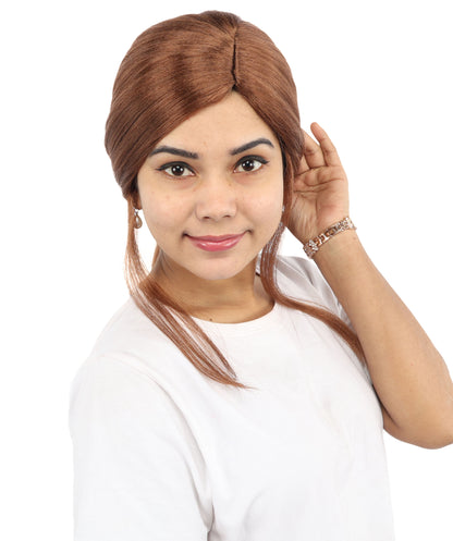HPO Women’s Margo Gru-Inspired Long-Length Brown Wig | 17 Inch Hairpiece Halloween, Cosplay, and Themed Parties | Natural-Looking Synthetic hair with Capless Cap