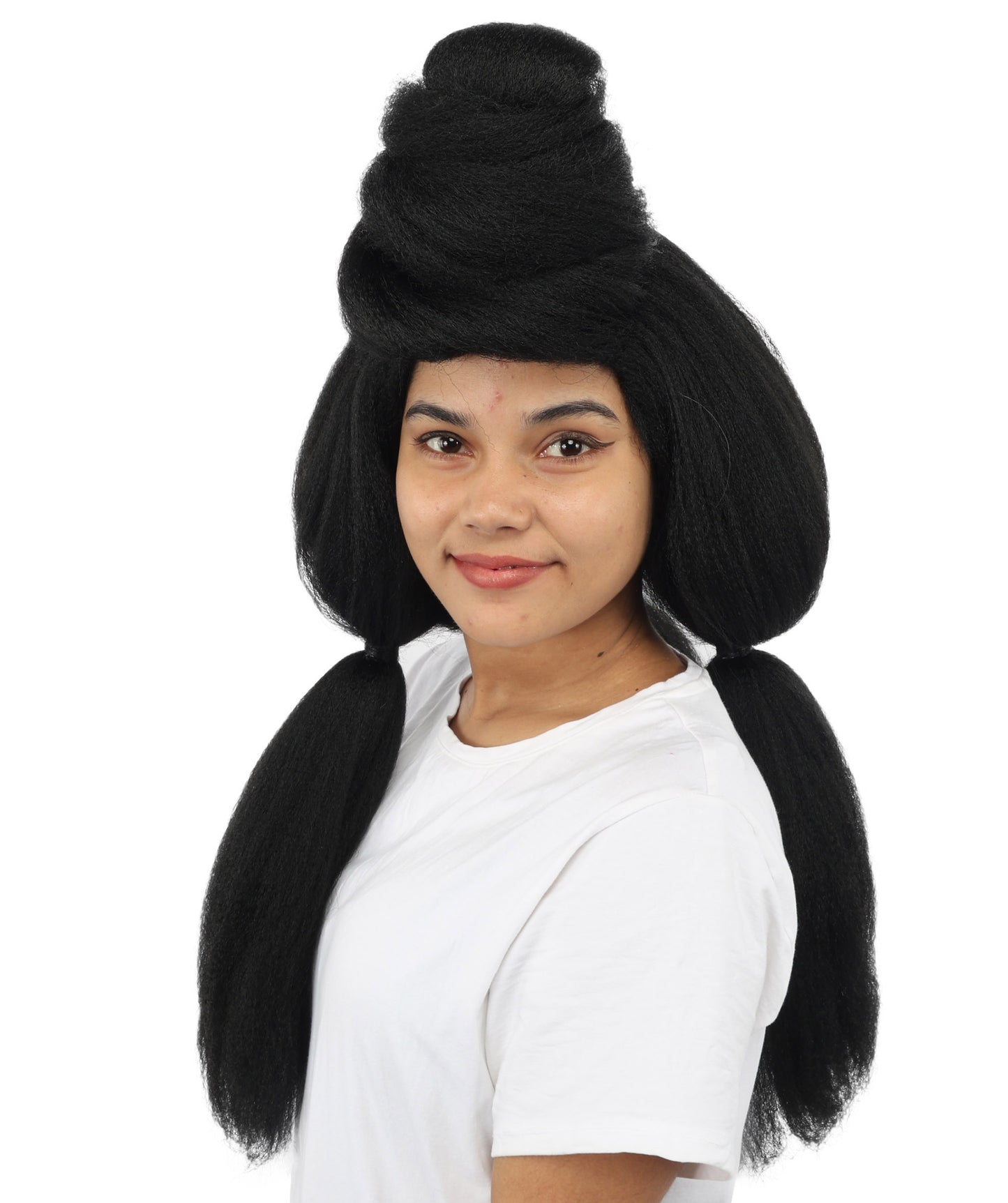 HPO Women’s High Volume Extra Long Yarn Twisted Bun Wig – Multiple Color Options | Bubble Ponytails Hairpiece with Capless Cap | Statement Headpiece for Halloween, Cosplay, Theater and Drag Looks