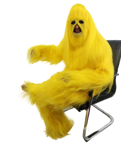 HPO Unisex Extreme Hairy Person Costume, Mask and Bundle - Full-Body Hair Suit Extra-Long Ash Brown Costume Wig for Halloween, Cosplay & Parties