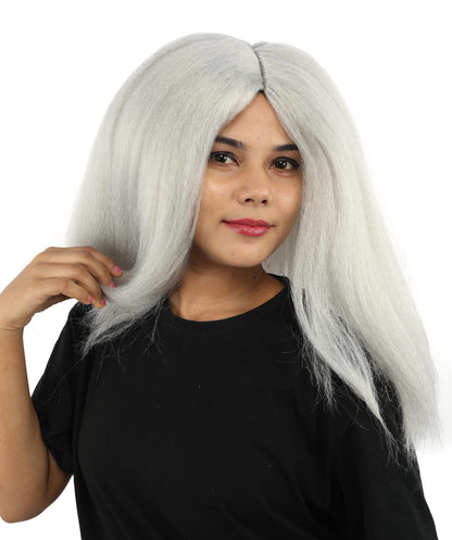 HPO Adult Women's Long Rounded Cartoon Hair Wig | Multiple Color Options | Bubble Bob, Deep Side Part, Heat Friendly Synthetic Strands & Breathable Net | Fancy Dress, Stage Show, Animated Character Events, Halloween & Festival