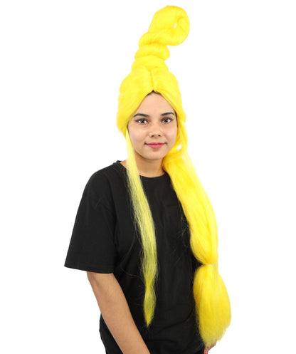 HPO Adult Women's Sculpted Loop Topknot Wig | Multiple Color Options | Create of synthetic fiber, gravity-defying twisted vertical bun with long face-framing strands, breathable base | Party, Halloween, theater, drag, performance, costume events