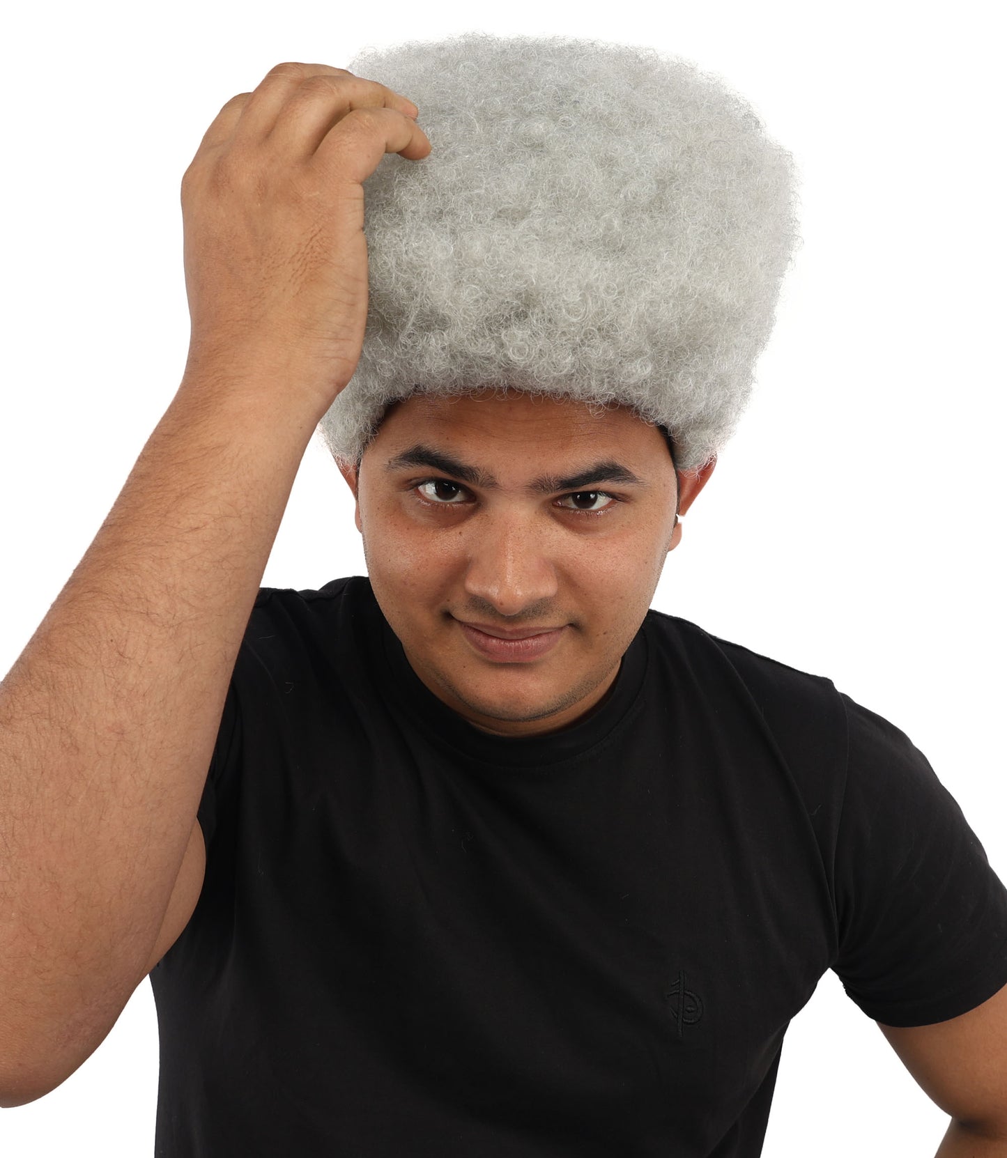 HPO Men’s Movie Character High Top Flat Brown Wig – Flame-retardant Synthetic Fiber | Retro Cosplay Hair for Halloween Party & Cosplay