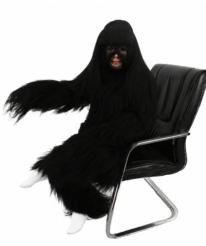 HPO Teen Extreme Hairy Person Costume Bundle & Mask Set - Full-Body Hair Suit Extra-Long Costume Wig for Halloween, Cosplay & Parties - Multiple Color Options