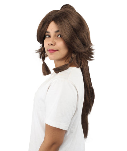 HPO Adult Women's Alien Nature Spirit Hair | Multiple Color Options | Soft Textured Bob with Beaded Braids, Heat Resistant Synthetic Fiber & Breathable Mesh | Halloween, Fantasy Roleplay, Themed Party, Theater & Carnival