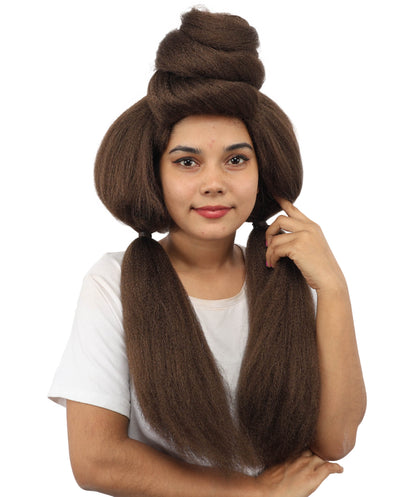 HPO Women’s High Volume Extra Long Yarn Twisted Bun Wig – Multiple Color Options | Bubble Ponytails Hairpiece with Capless Cap | Statement Headpiece for Halloween, Cosplay, Theater and Drag Looks