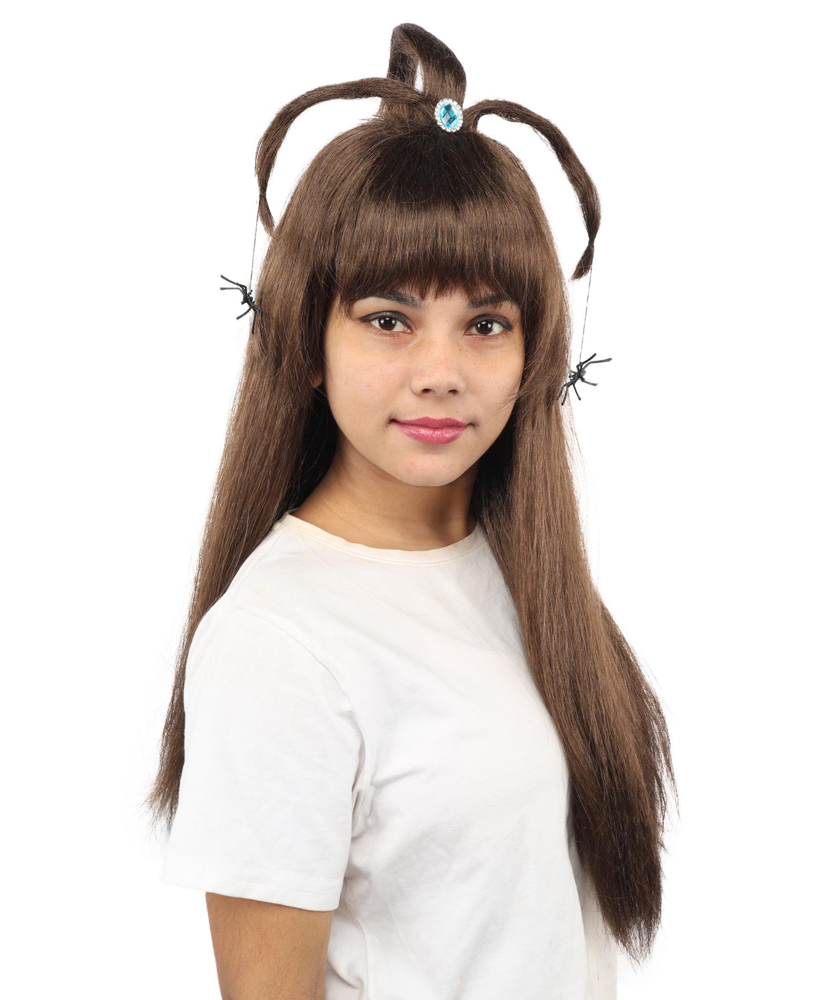 HPO Adult Women's Spider Gothic Sculpted Wig | Multiple Color Options, create of synthetic fiber, architectural spider-leg loops with blunt bangs, breathable base | Party, Halloween, theater, drag, performance, costume events