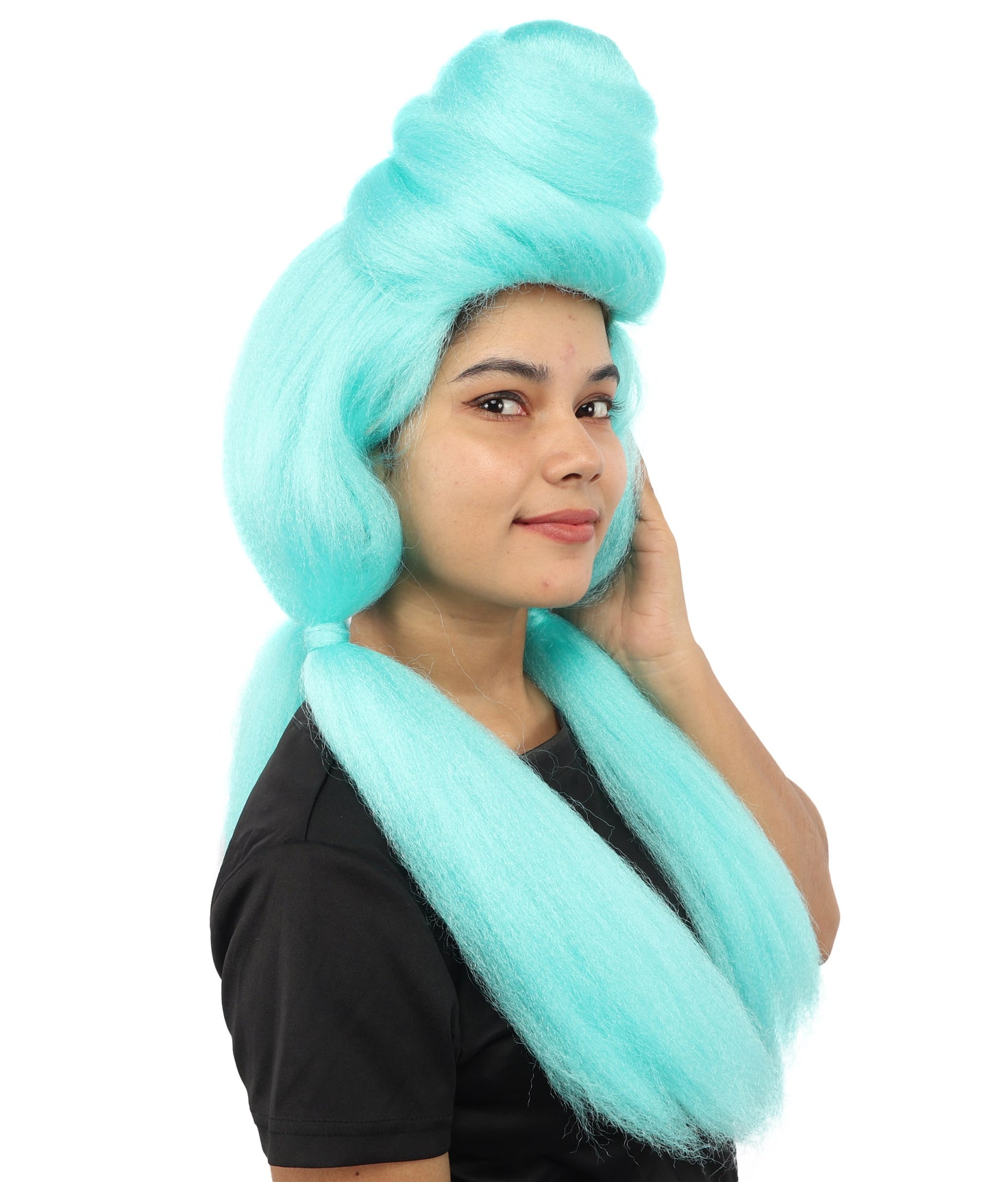 HPO Women’s High Volume Extra Long Yarn Twisted Bun Wig – Multiple Color Options | Bubble Ponytails Hairpiece with Capless Cap | Statement Headpiece for Halloween, Cosplay, Theater and Drag Looks