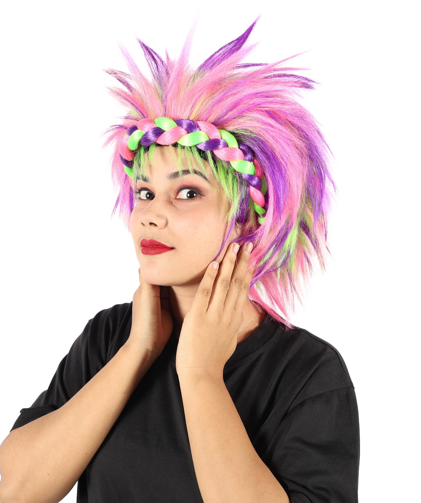 Burning Manstyle Funfur Costume Wig | Colorful Fluffy Playwear Hairpiece | Festival, Rave, Party & Creative Roleplay Accessory