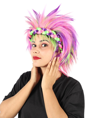 Burning Manstyle Funfur Costume Wig | Colorful Fluffy Playwear Hairpiece | Festival, Rave, Party & Creative Roleplay Accessory