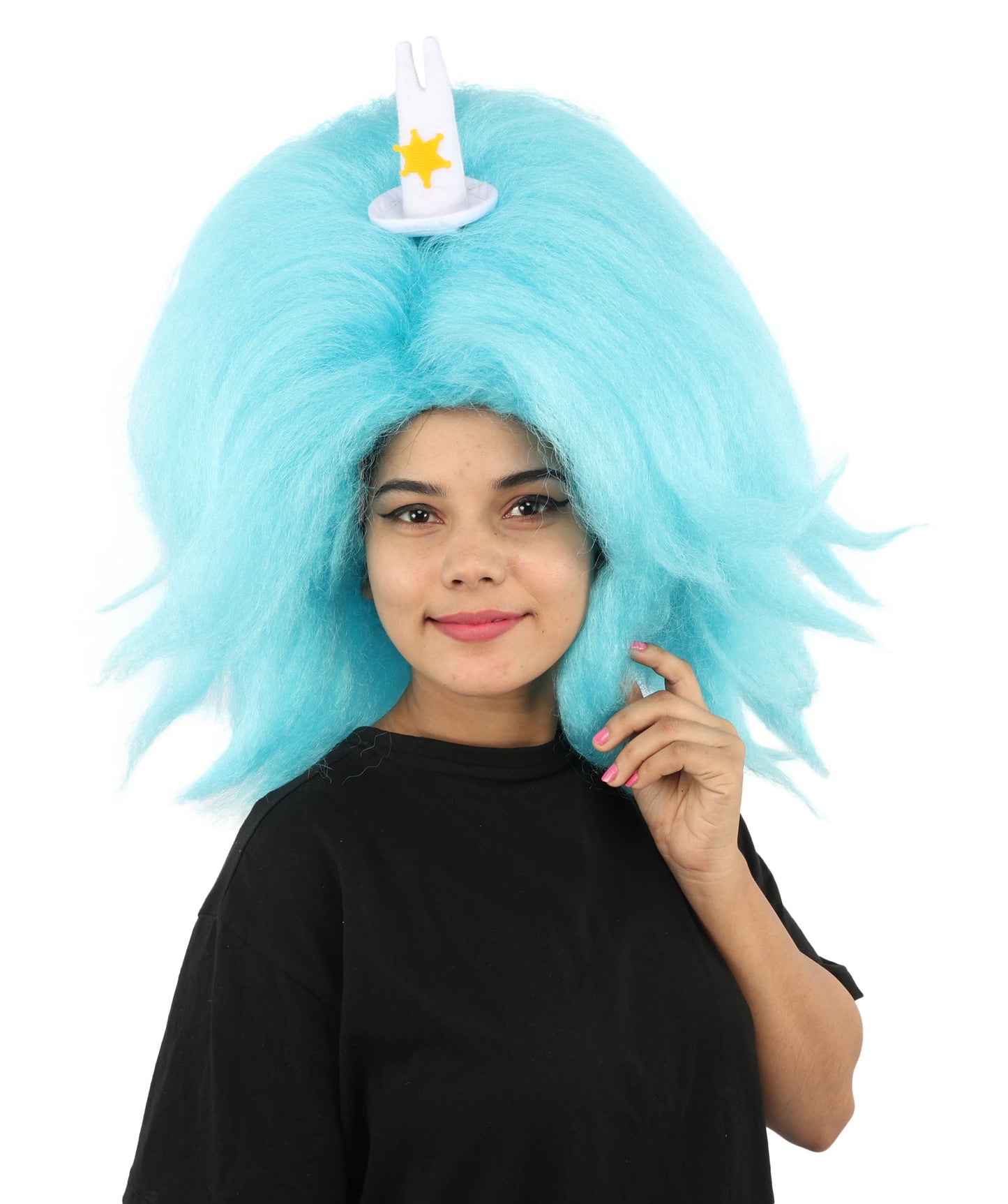 HPO Adult Women's Long Red Bob Wig | Straight Shoulder-Length Black Hair with Blunt Bangs, Included Accessory Set & Breathable Cap | Halloween, Anime Roleplay, Costume Party & Daily Wear