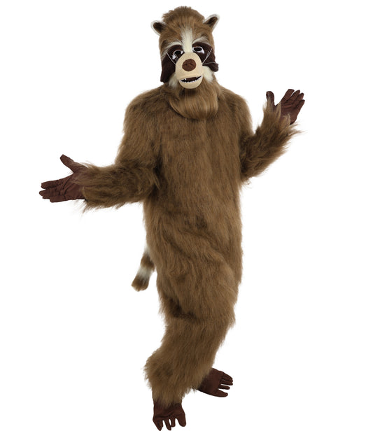HPO Unisex Brown Bear Mascot Costume Bundle with Plush Head Mask Set | Animal Character Suit with Head Cover | Designed for Fancy Dress Wear